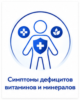 Симптомы дефицитов витаминов и минералов